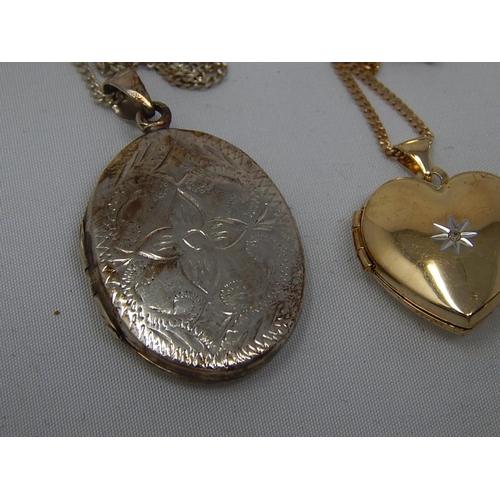 381 - 3 x Silver Lockets on Chains