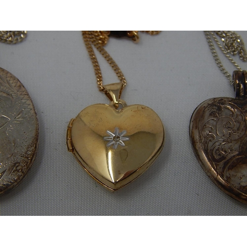 381 - 3 x Silver Lockets on Chains