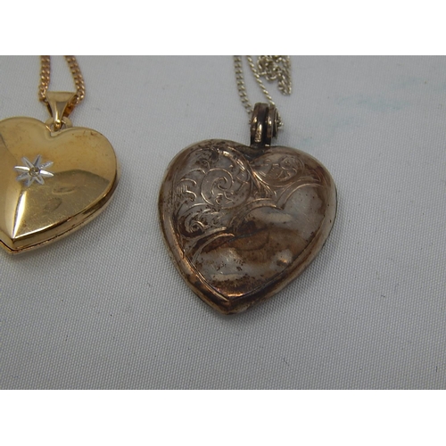 381 - 3 x Silver Lockets on Chains