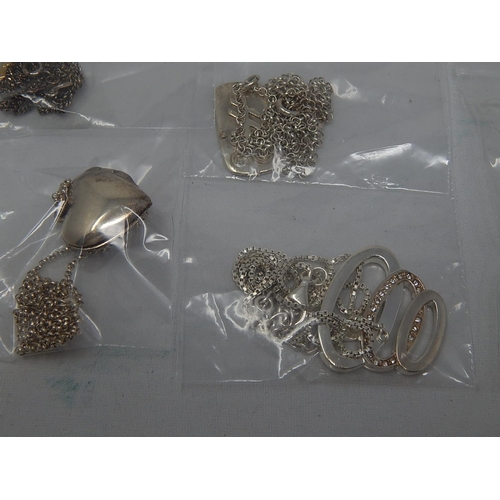 384 - 12 Silver Necklaces & Chains.