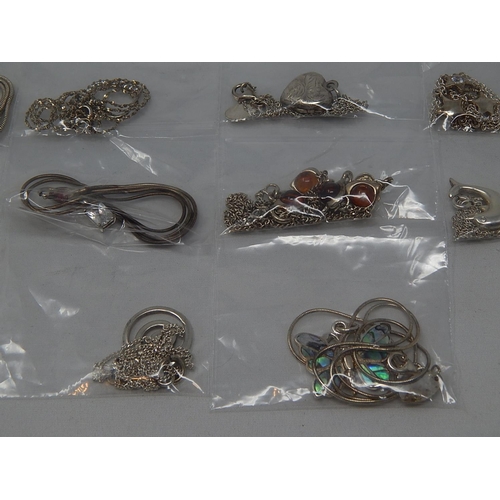 387 - 10 Silver Necklaces & Chains.