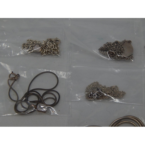 390 - 10 Silver Necklaces & Chains.