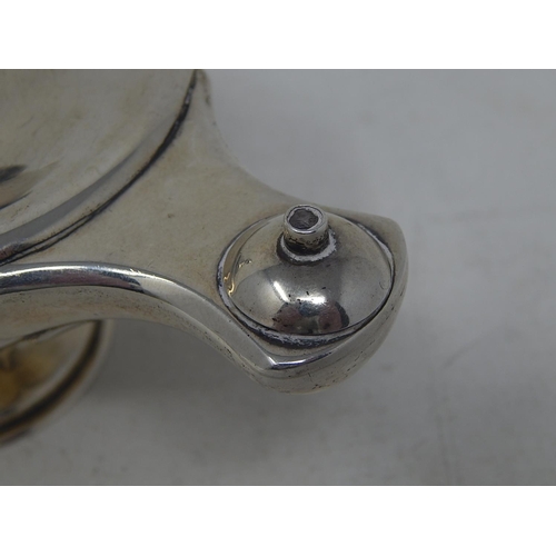 401 - Victorian Silver Oil Lamp with Cobra Snake Handle: Hallmarked Birmingham 1901 by J Sherwood & Sons.