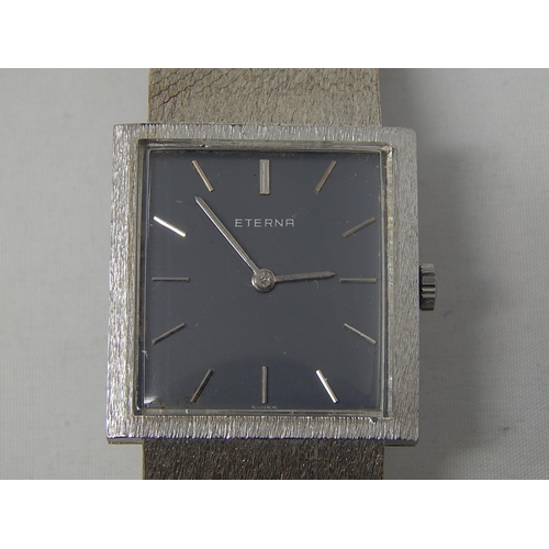 406 - 18ct White Gold Eterna Gentleman's Wristwatch: Gross weight 66.7g: Working when catalogued