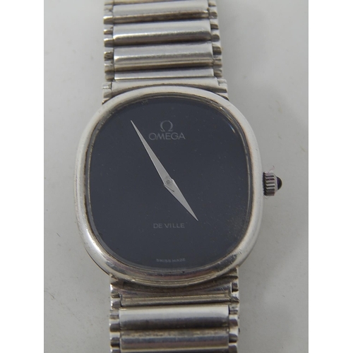 423 - Omega De Ville Gentleman's Hallmarked Swiss Silver Wristwatch & Strap with Import Marks for London 1... 