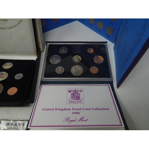 14 - Coinage of Great Britain Set in blue Sandhill case; Canada 1967 Part Proof Set in case; The British ... 