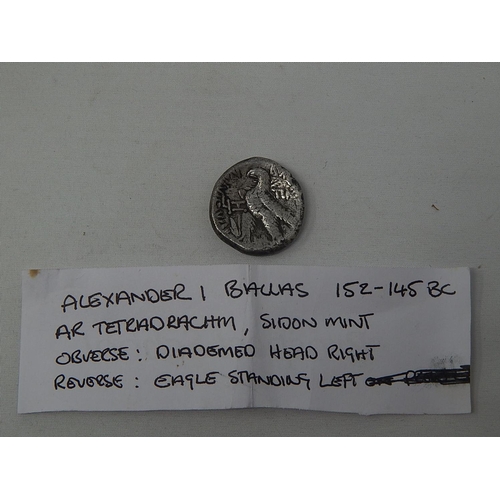 44 - Alexander I 152-145 BC Silver Tetradrachm about VF