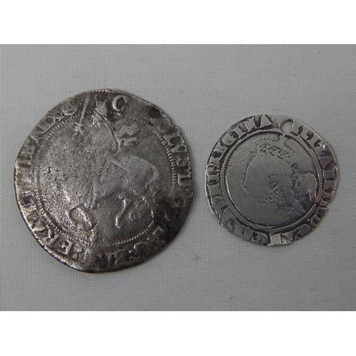 50 - Charles I Silver Halfcrown, Elizabeth I Silver Sixpence 1573