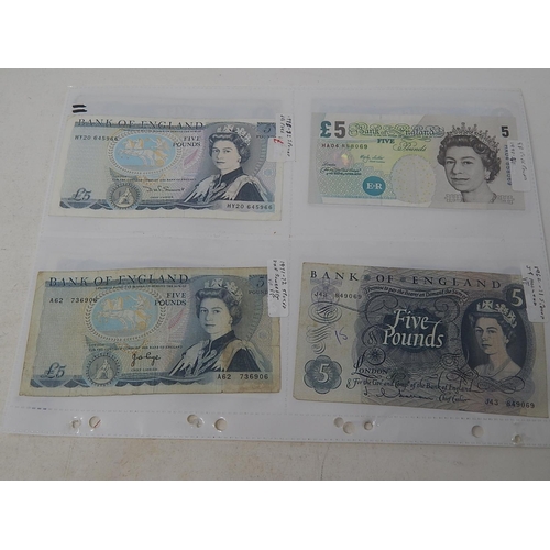 61 - Collection of eight vintage Five Pound Notes