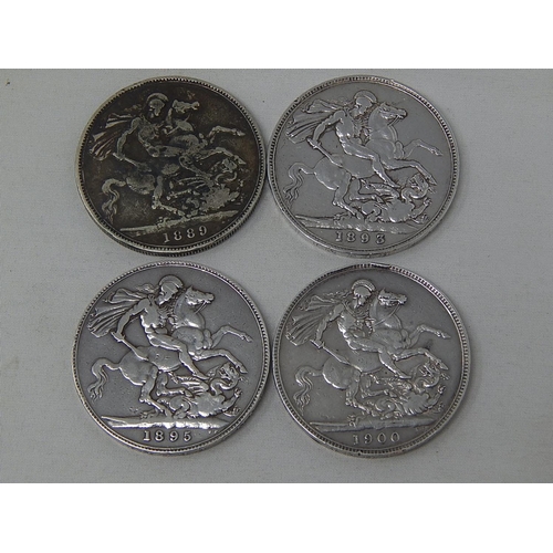 69 - Victoria Silver Crowns 1889, 1893, 1895, 1900