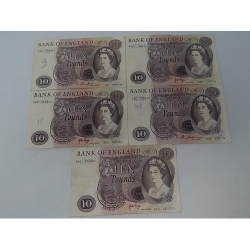 249N - Bank of England £10.00 Notes (5)