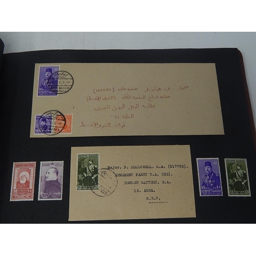 249U - WWII: Major F. Hollowell: Royal Artillery: Serving in Middle East Stamp Collection with Military Cor... 