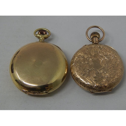 73 - Gold pocket watch, and another pocket watch