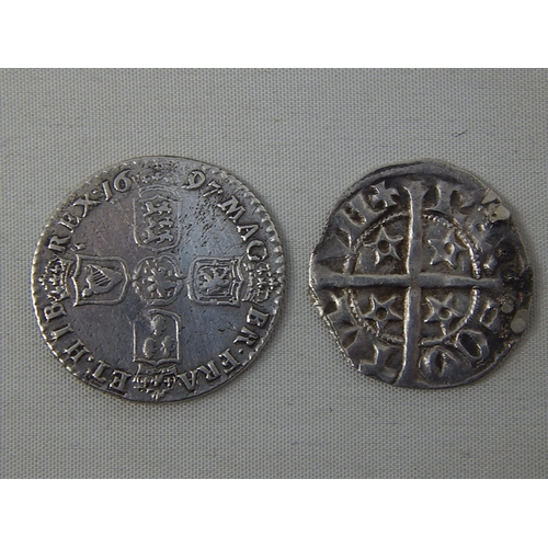 75 - William III Silver Sixpence 1697; Hammered Silver Penny