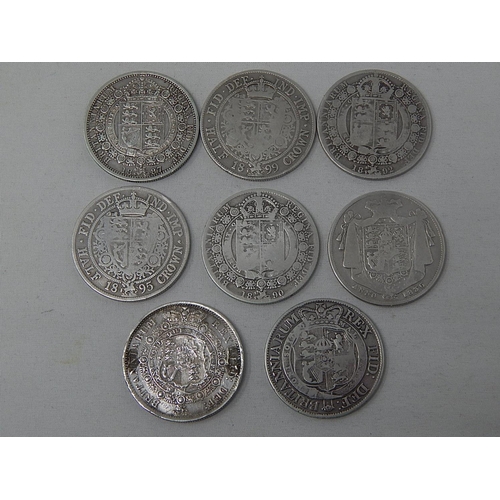 77 - Halfcrowns George III Bull Head 1817; George III 1819; William IV 1836; Victoria Jubilee Head 1887, ... 