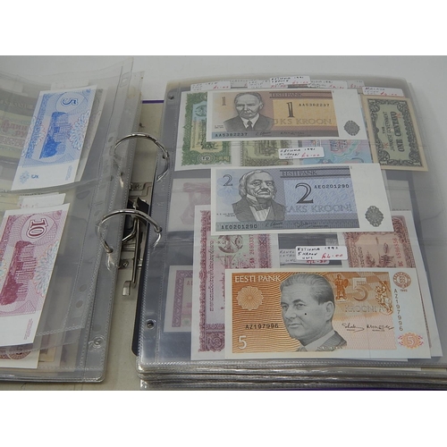 82 - A large collection of World Banknotes housed in folder, many good countries and ranges included Iraq... 