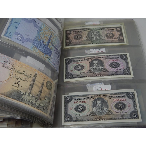 82 - A large collection of World Banknotes housed in folder, many good countries and ranges included Iraq... 