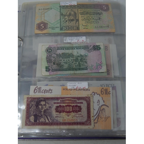 82 - A large collection of World Banknotes housed in folder, many good countries and ranges included Iraq... 