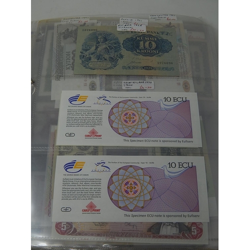 82 - A large collection of World Banknotes housed in folder, many good countries and ranges included Iraq... 