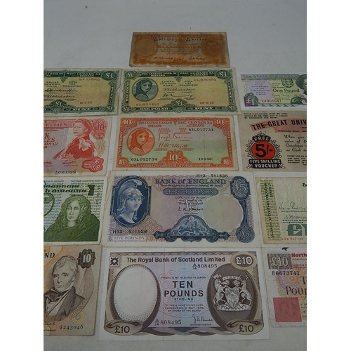 101 - Great Universal Stores 5 Shillings voucher; Ireland 10 Shilling Banknote 1950; Ireland One Pound Ban... 