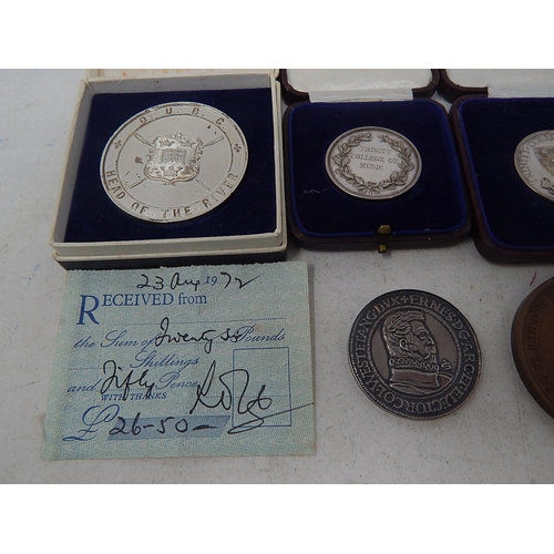 106 - Oxford University Boat Club Head of the River medallion in box with original receipt dated 1972; 2 x... 