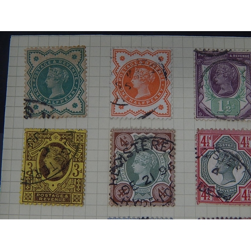 112 - Queen Victoria Jubilee Set of Stamps inc both Shillings on vintage card