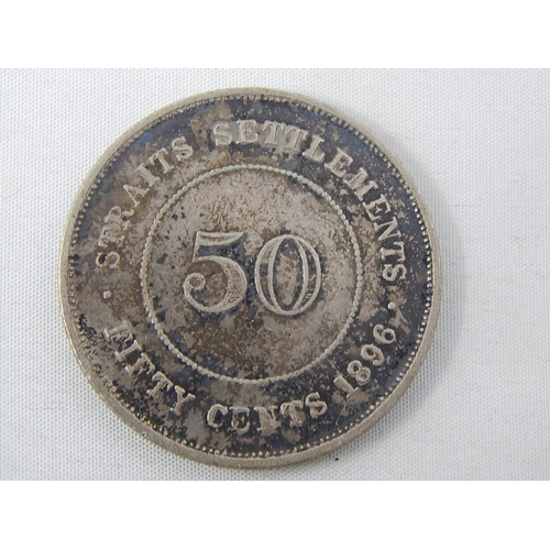 113 - Victoria Straits Settlements Malaya 50 Cents coin 1896