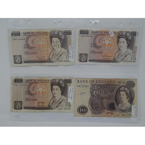 116 - A collection of 3 x vintage £20 notes and 5 x vintage £10 notes