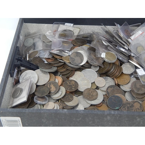 120 - A huge selection of coins in vintage box file totally unsorted