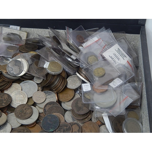 120 - A huge selection of coins in vintage box file totally unsorted