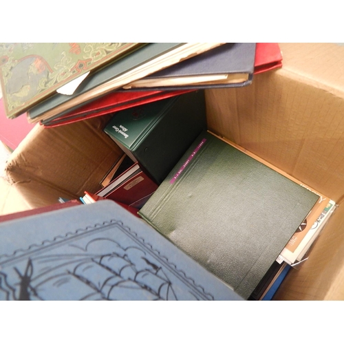 134 - A packing case containing an enormous accumulation of stamps in albums, stock books, sheets, packets... 