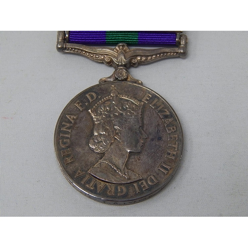 143 - General Service Medal awarded to 23241957 Pte  T A Lyford R Berks twinned with Royal Berkshire cap b... 