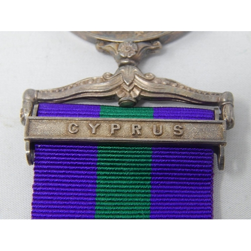 143 - General Service Medal awarded to 23241957 Pte  T A Lyford R Berks twinned with Royal Berkshire cap b... 