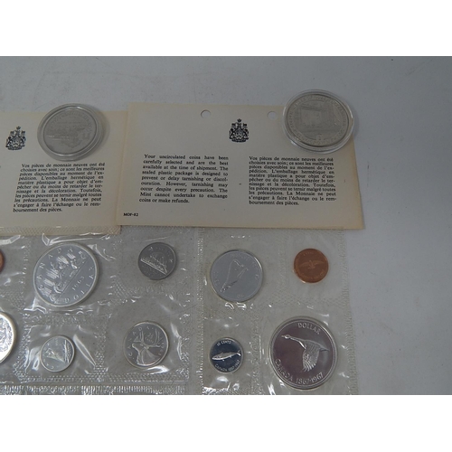 147 - Canada 1963, 1964, and 1967 Uncirculated sets all including Silver Dollars and COAs;  Uncirculated S... 