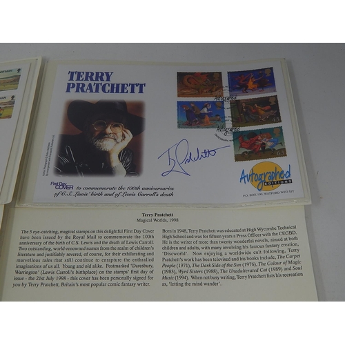 165 - Signed Autographed covers by Terry Pratchett; Prince Michael of Kent; and Peter Allis