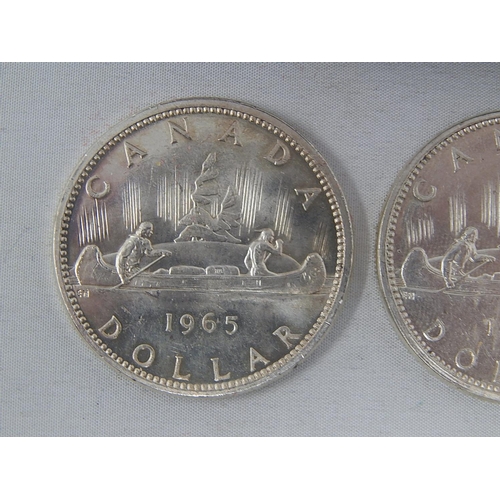 166 - Canada Silver Proof Dollar 1971; Canada Silver Dollars 1965(2);  1780 Maria Theresa Silver Thaler th... 
