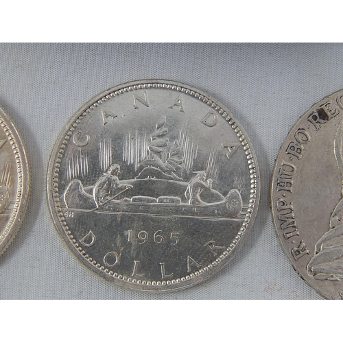 166 - Canada Silver Proof Dollar 1971; Canada Silver Dollars 1965(2);  1780 Maria Theresa Silver Thaler th... 