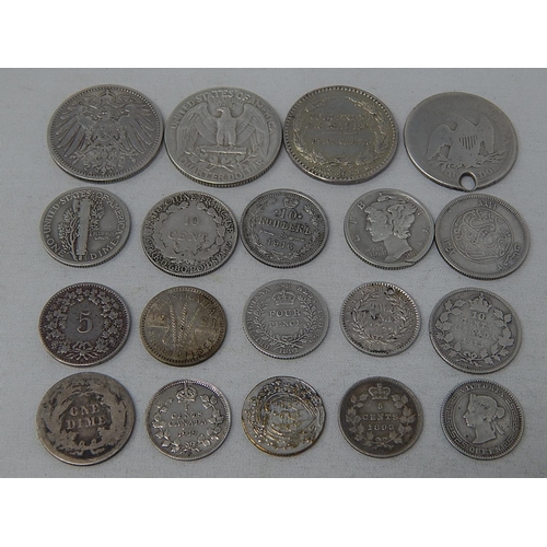 168 - Russia 10 Kopek 1916; San Morino 2c 1798; France 10c 1923; USA Dime 1891; Germany 1 Mark 1902; Canad... 