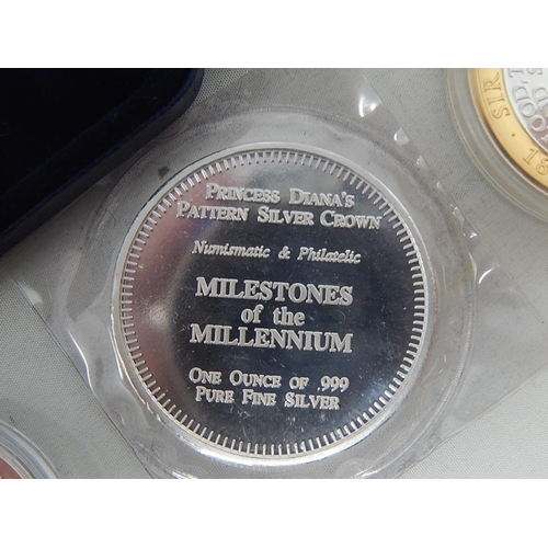 173 - Silver Millenium 2000 Medallion in Tower Mint case with COA; Niue 1992 Endangered Wildlife Silver 5 ... 
