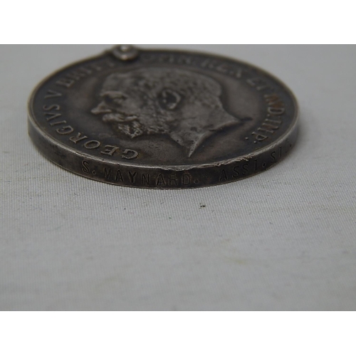 174 - A First World War 1914-1918 Silver Medal with clasp missing awarded to S Maynard Asst Std M F A ; Si... 
