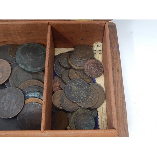176 - A large collection of early Copper coinage of the World housed in a box