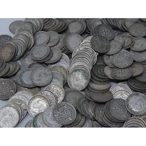 182 - 351 x Silver Threepenny Pieces