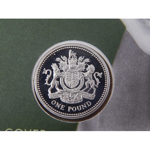 183 - 2003 Silver Proof Pound coin on Prince William First Day Cover; Guernsey Proof Silver 22ct Gold Enha... 