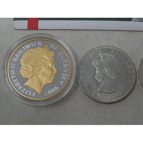 183 - 2003 Silver Proof Pound coin on Prince William First Day Cover; Guernsey Proof Silver 22ct Gold Enha... 