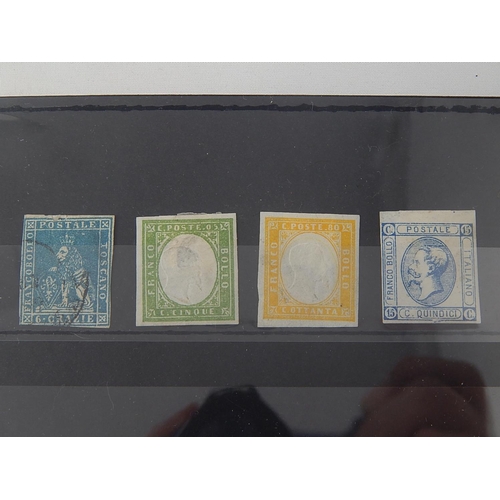 190 - An important collection of very early Italian stamps 3 in Mint, one Used enormous catalogue value