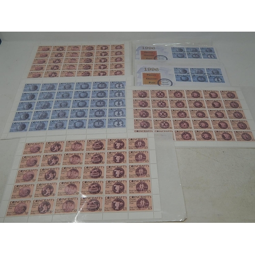 197 - Collection of 1996 Coincraft Private Delivery Post sheets of stamps and covers to £5 High Value, bec... 