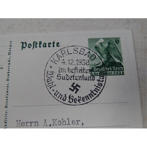 201 - Germany Third Reich Adolph Hitler post card with 21 September 1938 Swastika handstamp; Adolph Hitler... 