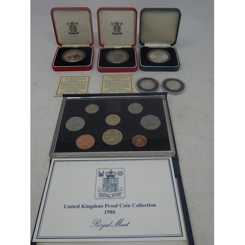 266I - 1997 Trade Dollars with COA's (2): Queen Mother Crown in Fitted Case: Olympics 2011 50p's (2): 1986 ... 