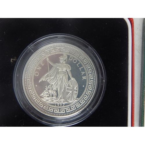 266I - 1997 Trade Dollars with COA's (2): Queen Mother Crown in Fitted Case: Olympics 2011 50p's (2): 1986 ... 