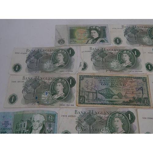 266L - Banknotes: £5 Notes (3) £1 Notes (15)